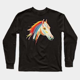 Rainbow Mare on black Long Sleeve T-Shirt